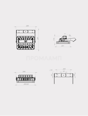 Размеры светильника TL-PROM APS 100 750 FL D120